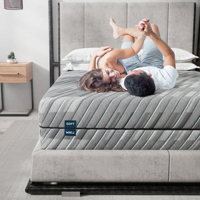 Lifestyle image, hyphen sleep double sided memory foam mattress